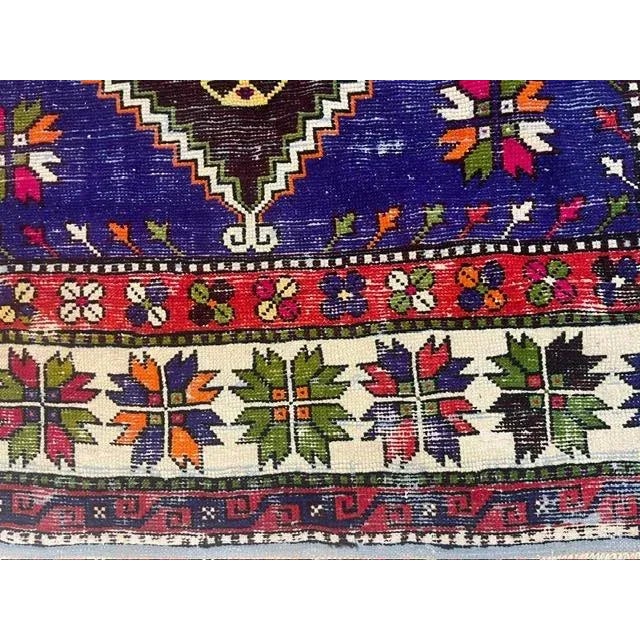 Textile Distressed Colorful Vintage Turkish Rug , 5'8" X 8'4" For Sale - Image 7 of 9