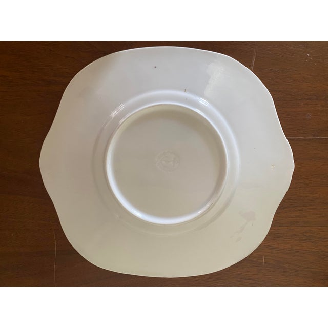 Antique White Ironstone Embossed Serving Plate For Sale - Image 4 of 7