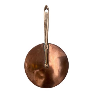 French Copper Lid With Brass Handle by Minard Cornu, C. 1910 For Sale