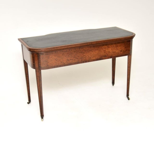 1900 - 1909 Antique Edwardian Inlaid Walnut Desk, 1900s For Sale - Image 5 of 13