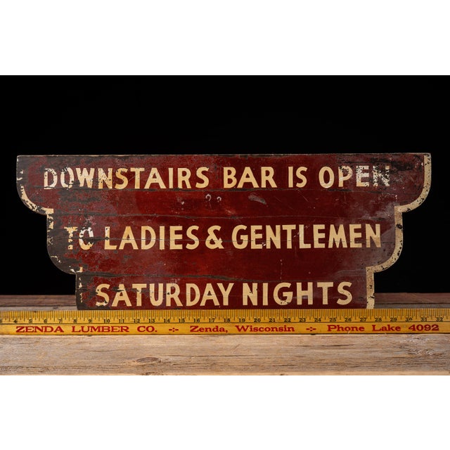 Vintage Double-Sided Bar Directional Advertising Sign For Sale - Image 13 of 13