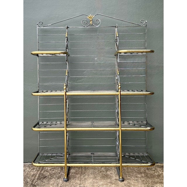Vintage French Brass Rail Bakers Rack For Sale - Image 12 of 12