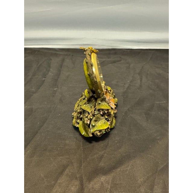 Rococo Jay Strongwater Mayfair Table Clock Flowers Bee Enamel & Swarovski Crystals For Sale - Image 3 of 10