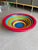 Mid-Century Modern Postmodern Pietro Manzoni for Vietri Rainbow Wooden Centerpiece Bowl 1980s Memphis Era For Sale - Image 3 of 12