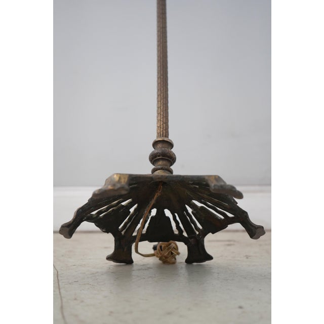 Vintage Art Deco Brass & Alabaster Floor Lamp For Sale - Image 11 of 11