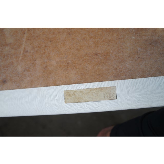 6 Karl Springer 1986 JMF Lizard Print Leather Dining Chairs Minimalis Modern MCM For Sale - Image 12 of 16