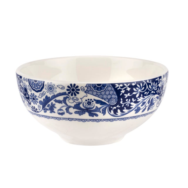 English Spode Blue Italian Brocato Bowl 6.5" - Set of 4 For Sale - Image 3 of 5