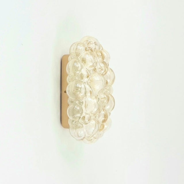 Mid-Century Modern Mid-Century Modern Amber Bubble Glass Wall Lamp by Helena Tynell for Limburg, Germany, 1960s For Sale - Image 3 of 9