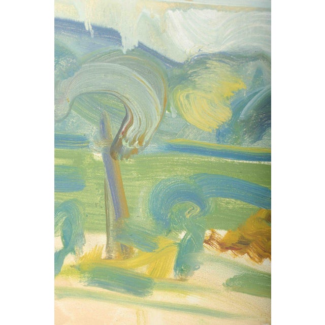 Evgenij Klenø, Danish artist. Park scene. Oil on canvas. Mid-20th C. An expressive landscape painting by Evgenij Klenø....