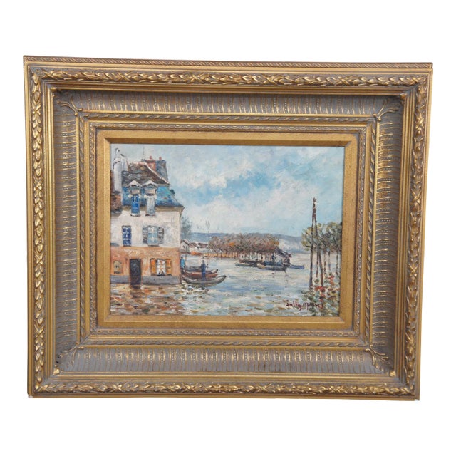 Flood at Port-Marly French Impressionist Oil Painting After Alfred Sisley For Sale