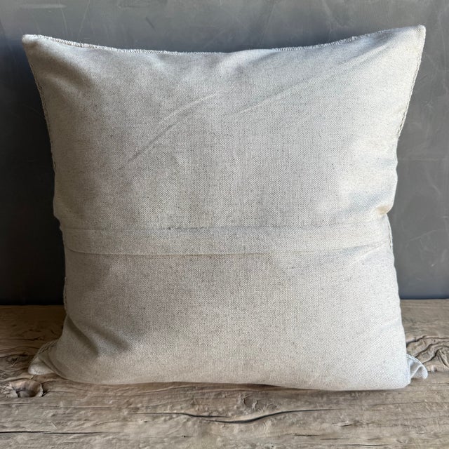 Textile Vintage Rug Pillow Cover With Original Seams For Sale - Image 7 of 7