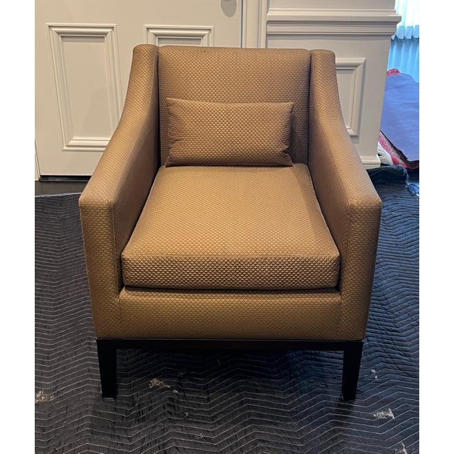 Transitional Custom Armchairs in Jim Thompson Silk Upholstery For Sale - Image 4 of 8