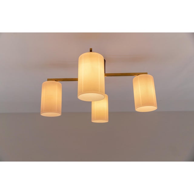 1950s Mid-Century Modern Four-Armed Brass and Glass Lamp, 1950s For Sale - Image 5 of 13