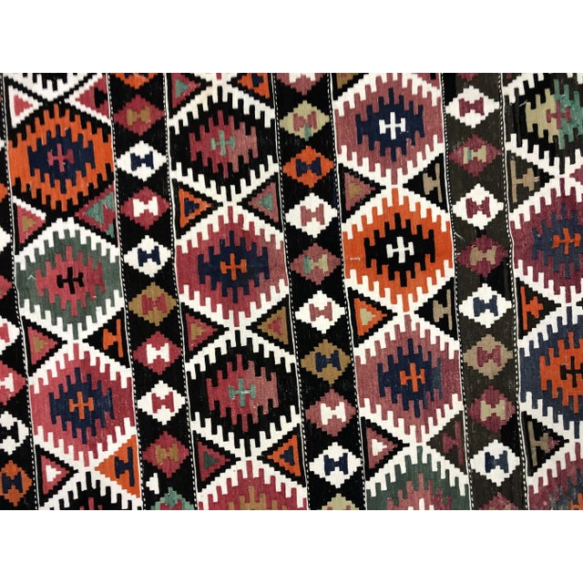 Burnt Orange 1960s Vintage Turkish Rustic Handwoven Kilim Rug- 4′11″ × 8′10″ For Sale - Image 8 of 11