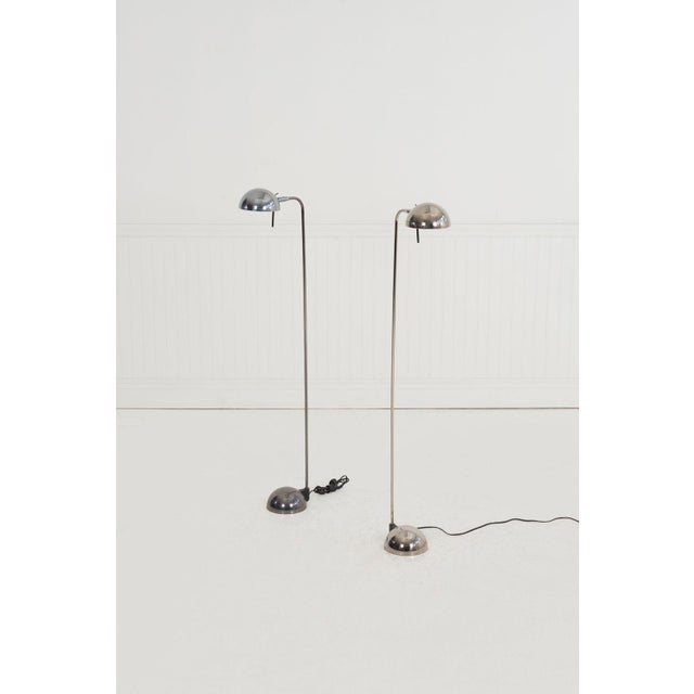 Pair of Floor Lamps by Robert Sonneman for George Kovacs, USA, 1987– Polished & Smoked Chrome A set of two adjustable...