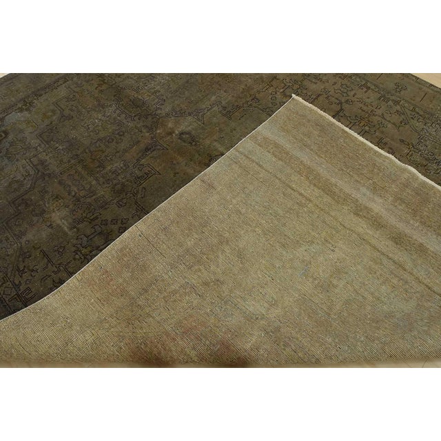 Tabriz Rug 10′ X 12’7” Gray Wool Vintage Overdyed Hand-Knotted Oriental Carpet For Sale - Image 14 of 15