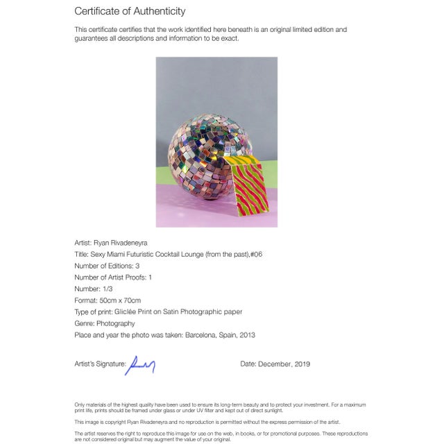 Miami Inspired Art Deco Still Life #6, Giclée Print Limited Edition of 3, Pastel Palette For Sale - Image 4 of 5