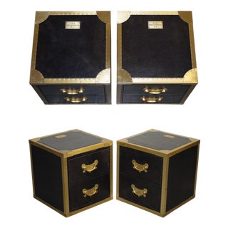 Cumberland Collection Nightstands with Red Velvet Lining from Timothy Oulton, Set of 2 For Sale