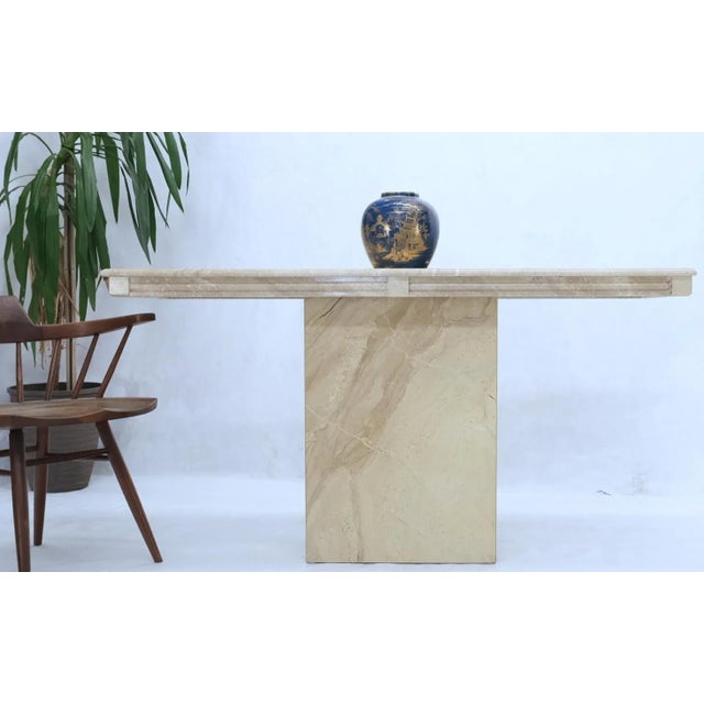 Polished Travertine Five Feet Long Wall Console Sofa Table For Sale - Image 11 of 13