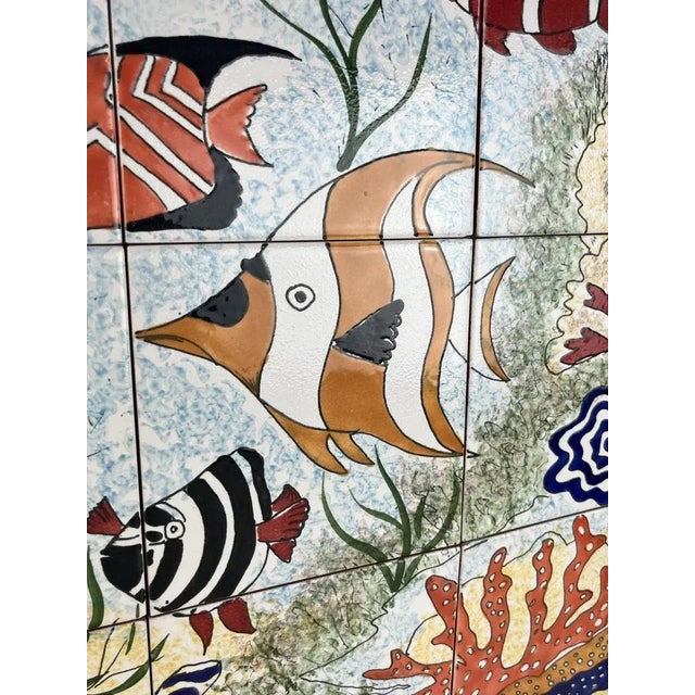 1980s Hand Decorated Ceramic Panel, Italy, 1980s For Sale - Image 5 of 9