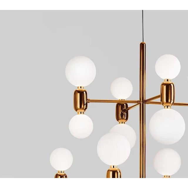 Aballs 8 Golden Suspension Lamp in Metal and Glass by Jaime Hayon for Parachilna For Sale - Image 3 of 11