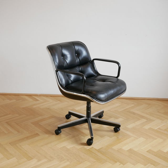 Charles Pollock Black Chair by Charles Pollock for Knoll Inc / Knoll International For Sale - Image 4 of 12