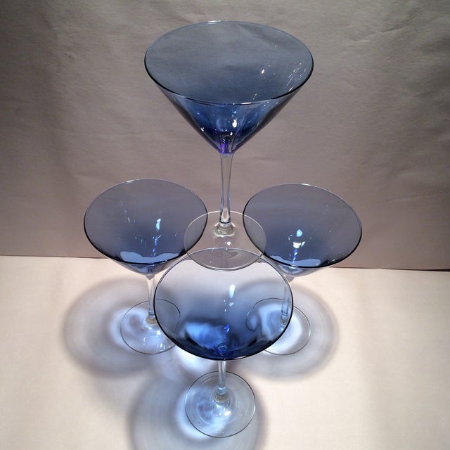 Vintage Blue Martini Glasses Set of 4 Chairish