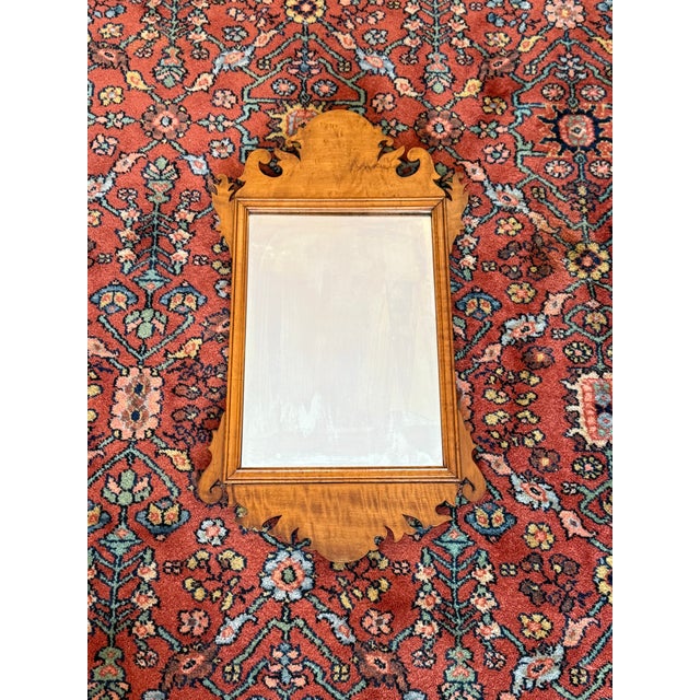 Mid 19th Century 19th Century American Figured Maple Scrollwork Wall Mirror, Circa 1840–1860 For Sale - Image 5 of 5