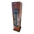 1940s Art Deco Mahogany Lighted Column, French Rod Iron Frosted Glass and Mahogany Wood Lighted Pedestal For Sale