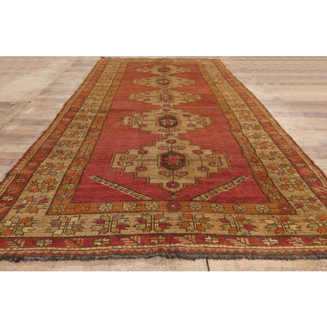 Vintage Turkish Oushak Rug, 05'04 X 12'03 For Sale - Image 9 of 10