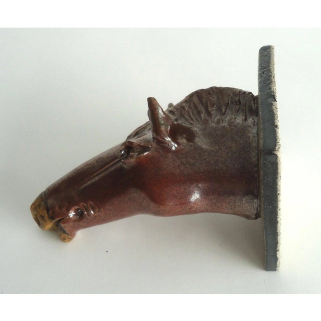 Wall Hanging Horse Head Studio Pottery Garment or Jewelry Hook For Sale - Image 4 of 9
