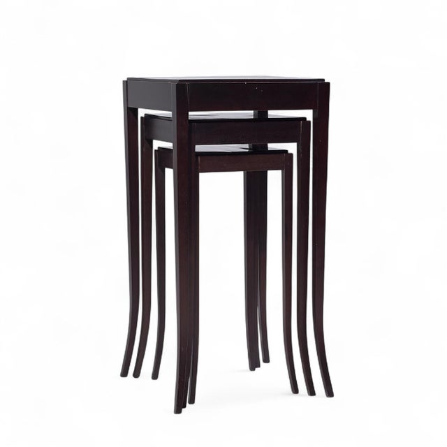Barbara Barry for Baker Mahogany Nesting Tables - Set of 3 For Sale In Chicago - Image 6 of 10