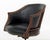 Late 20th Century Modern Leather Upholstered Mahogany Swivel Chair For Sale - Image 5 of 8