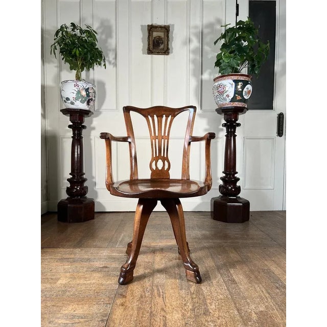 Antique Desk Chair from Howard & Sons, 1890s For Sale - Image 3 of 9