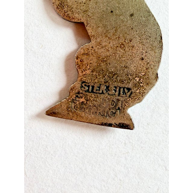 Vintage Sterling Silver African Lady in Traditional Headdress Bracelet Charm Pendant For Sale - Image 4 of 6