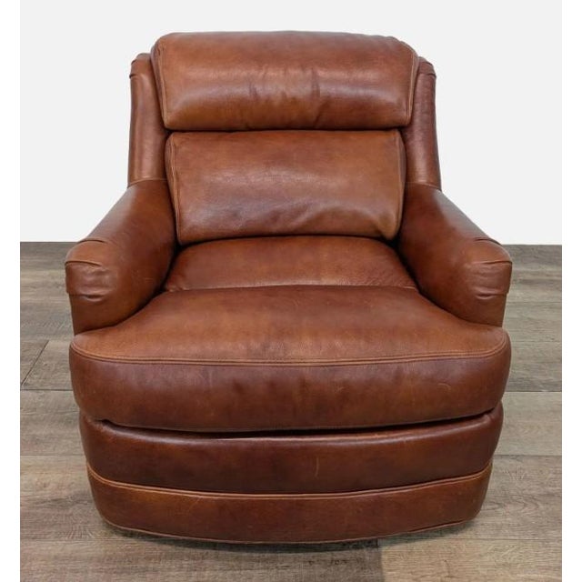Whittemore-Sherrill Leather Lounge Chair With Ottoman For Sale - Image 4 of 10