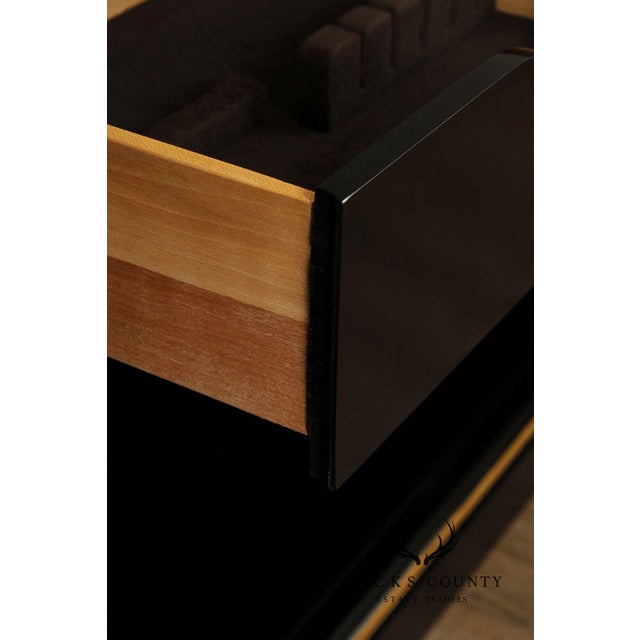 Black Drexel 'Et Cetera' Chinoiserie Flip Top Server For Sale - Image 8 of 12