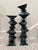 Monumental Signed Modernist/Brutalist Sculptural Candlesticks in Verdigris Patinated Bronze, 1970s, a Pair For Sale - Image 12 of 12