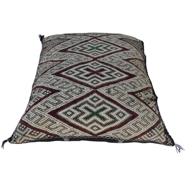 Mid 20th Century Moroccan Berber Pillow W/ Motif For Sale - Image 5 of 11