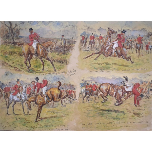 Late 19th Century Vignette of 4 Fox Hunt Scenes Watercolour by George Finch Mason For Sale - Image 5 of 9