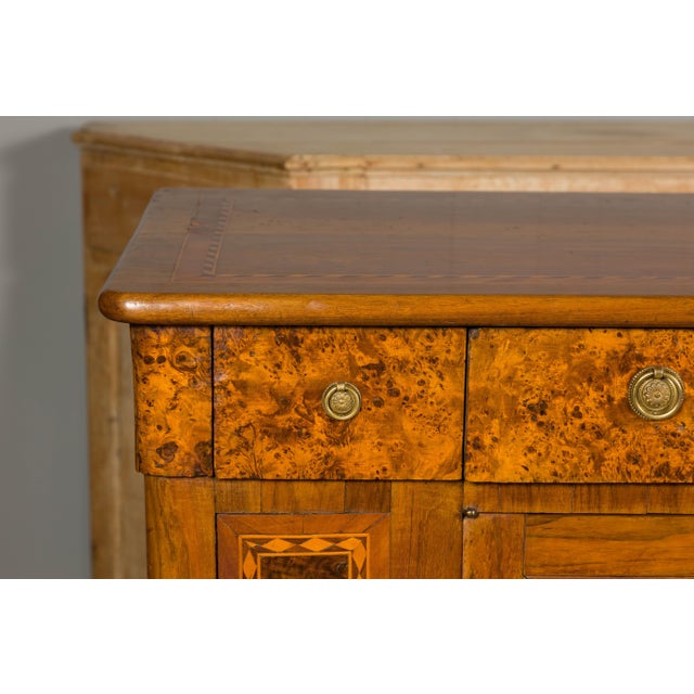 French 19th Century Walnut Buffet with Burled Drawers and Inlaid Doors For Sale - Image 12 of 12