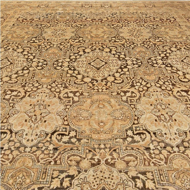 Vintage Persian Tabriz Handmade Wool Rug For Sale - Image 4 of 4