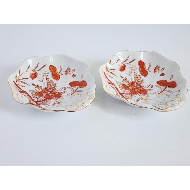 Vintage Mid-Century Hollywood Regency style Andrea by Sadek Chinoiserie hand painted small candy dishes. Featuring a...