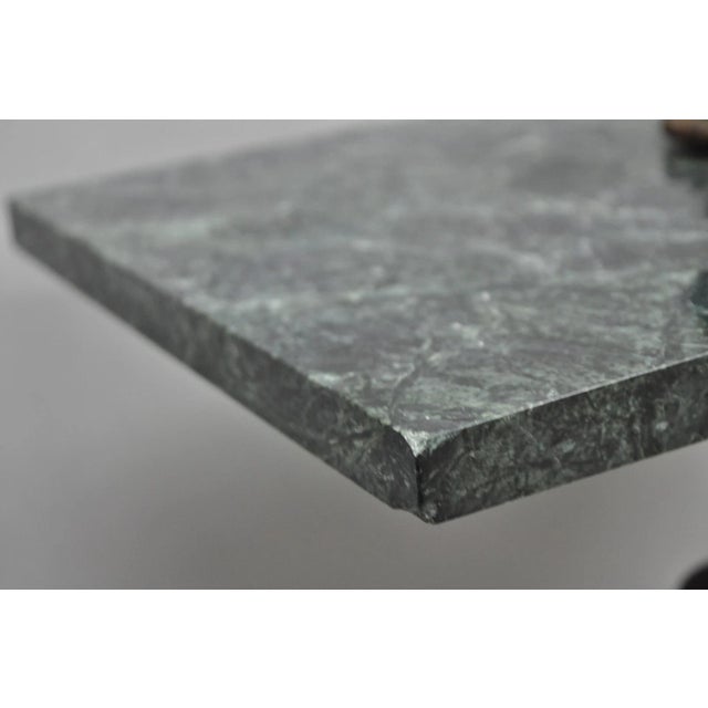 Antique Victorian Green Marble Cast Iron Pedestal Base Smoking Stand Side Table For Sale - Image 9 of 12