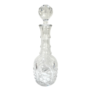 Vintage Cut Crystal Decanter With Stopper – Elegant Barware for Whiskey or Bourbon