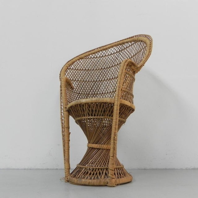 Small Vintage Rattan & Bamboo Emmanuelle Chair, 1970s For Sale - Image 3 of 18
