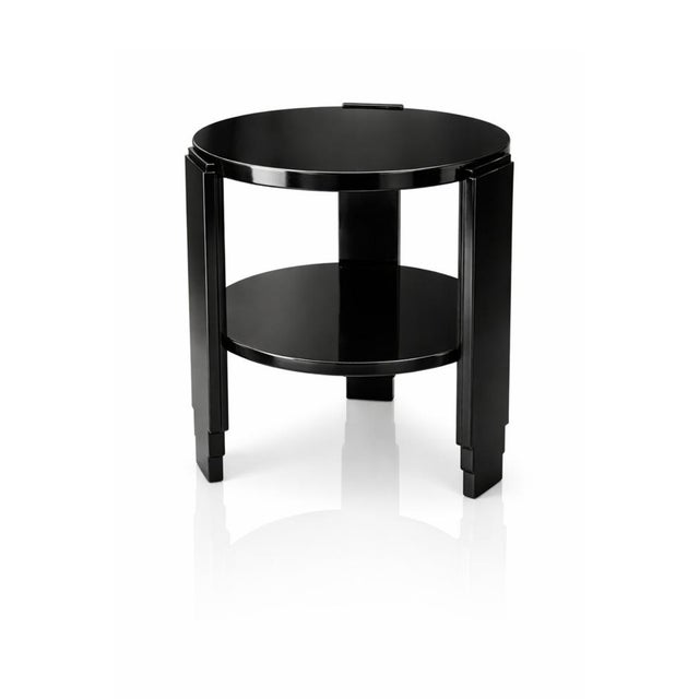 Art Deco Walnut Black Lacquer Center Table, 20th Century For Sale - Image 5 of 9