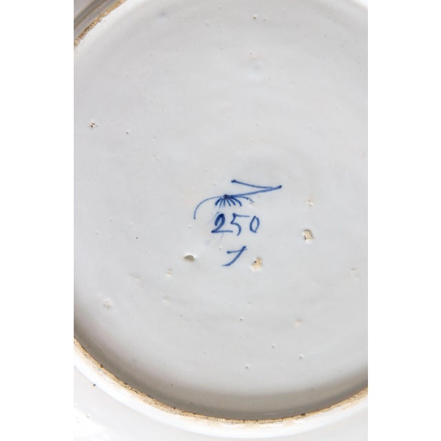 Paint Antique 18th Century Delft Faience Peacock Charger For Sale - Image 7 of 8
