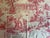 Antique French Red and White Toile De Jouy Fabric Panel With Country Landscape Scenes For Sale In New York - Image 6 of 9