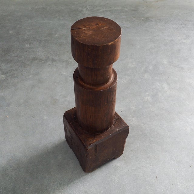 Vintage Sculptural Wood Pedestal, 1950s For Sale - Image 4 of 13